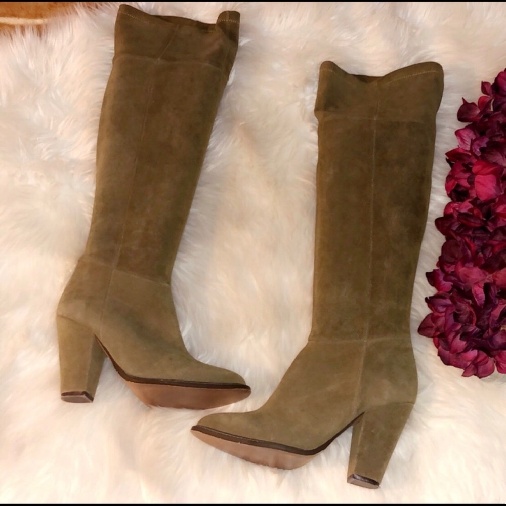 ZARA Suede Over The Knee Boot